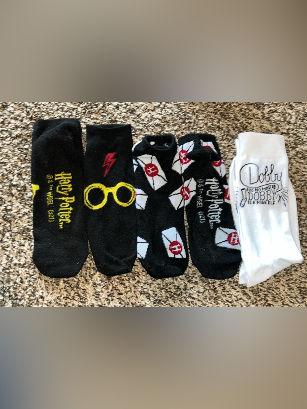 ⚡️🪄 Harry Potter Socks Set — 2 no show, 1 mid calf height.